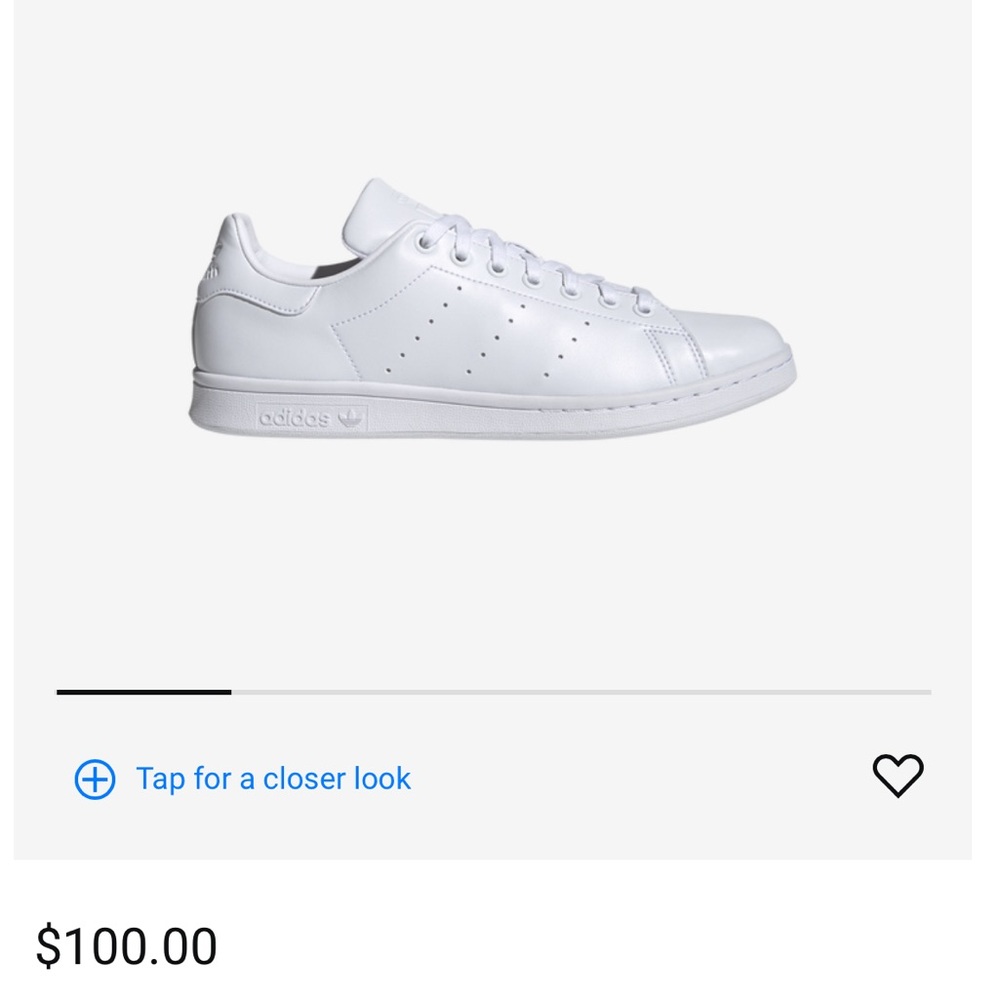 Adidas Stan Smith Men's Lifestyle Shoes Triple White S75104 Mens Size 7.5